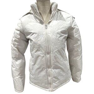 KC Collections White Winter Hooded Puffer Jacket S